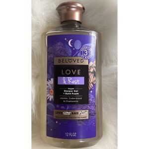 Beloved Love & Rest Vegan Shower Gel & Bath Foam 12fl oz Jojoba, Cedarwood NEW